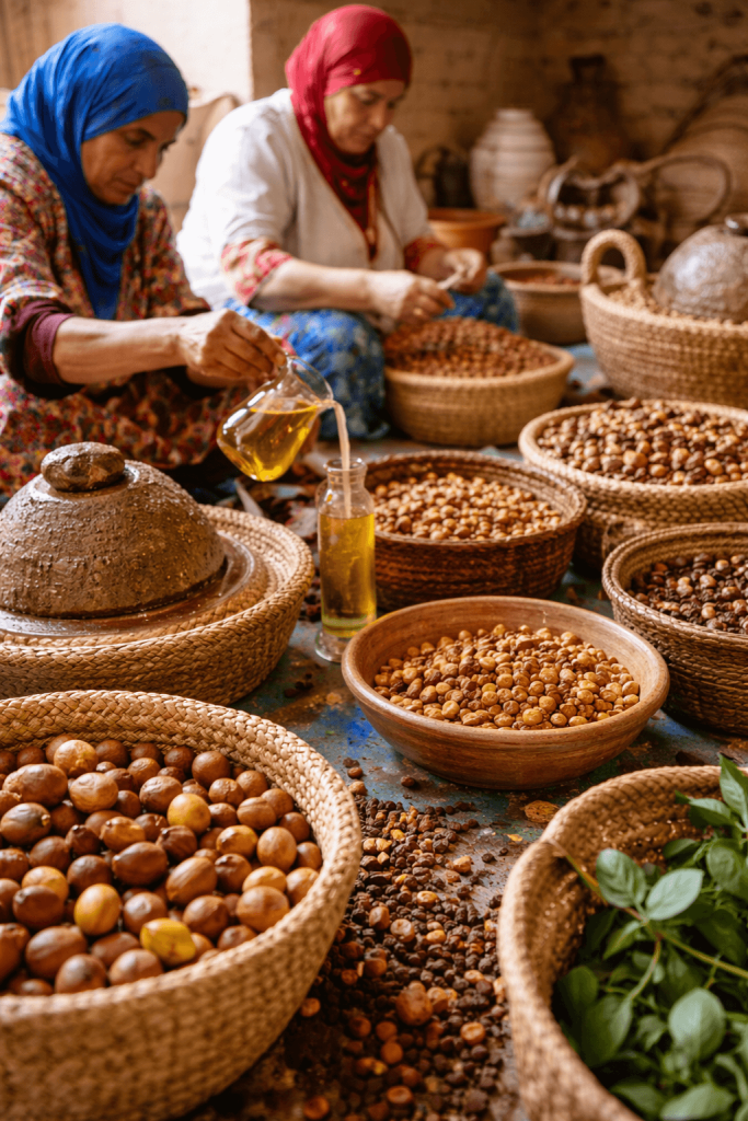 confection traditionnelle huile d’argan Maroc